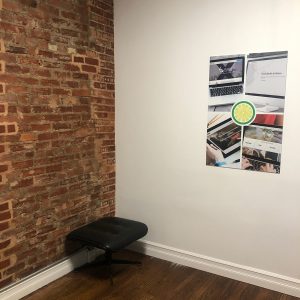 FreshySites Website Design New York City stool and poster